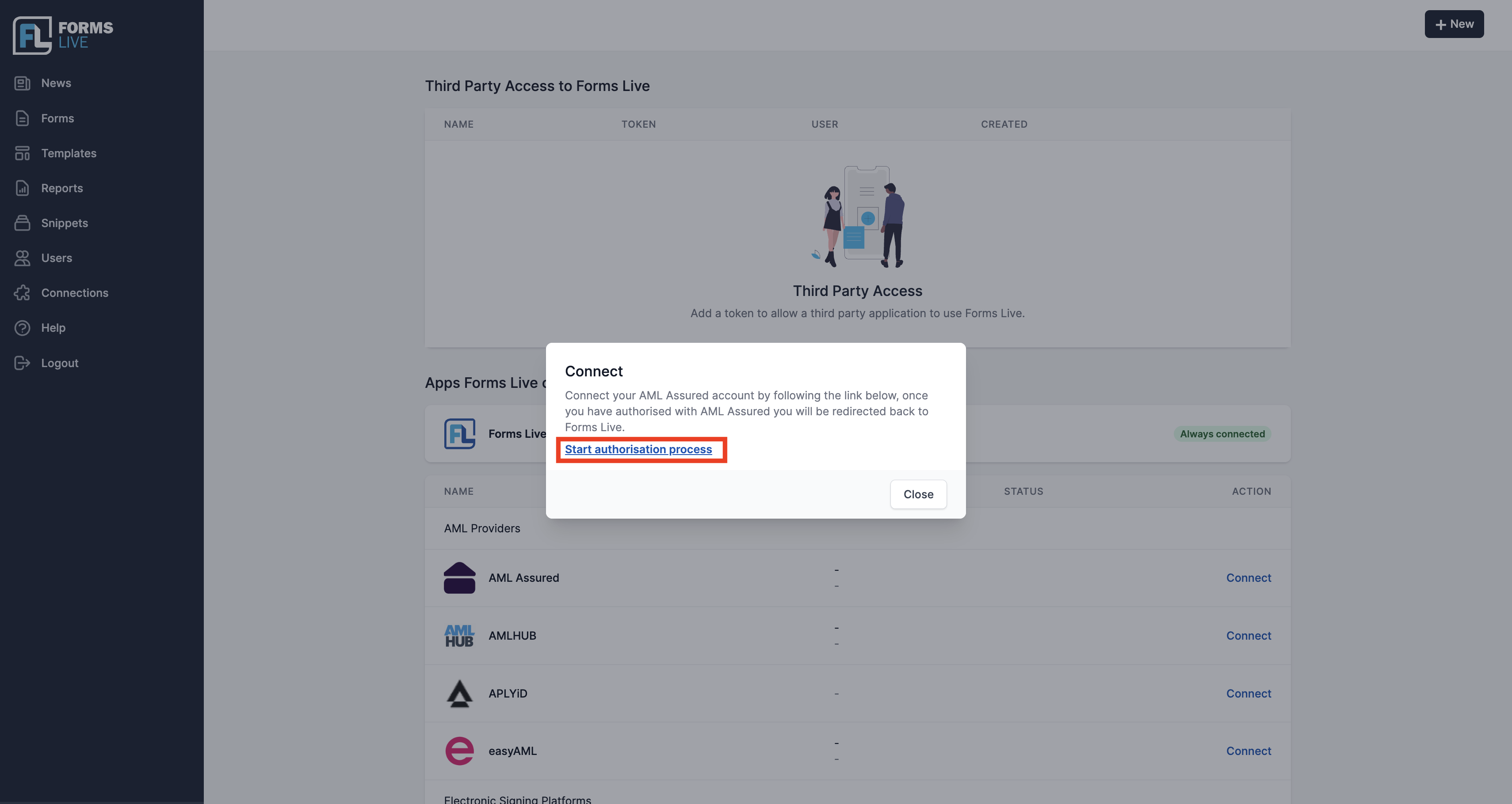 Forms Live App already installed