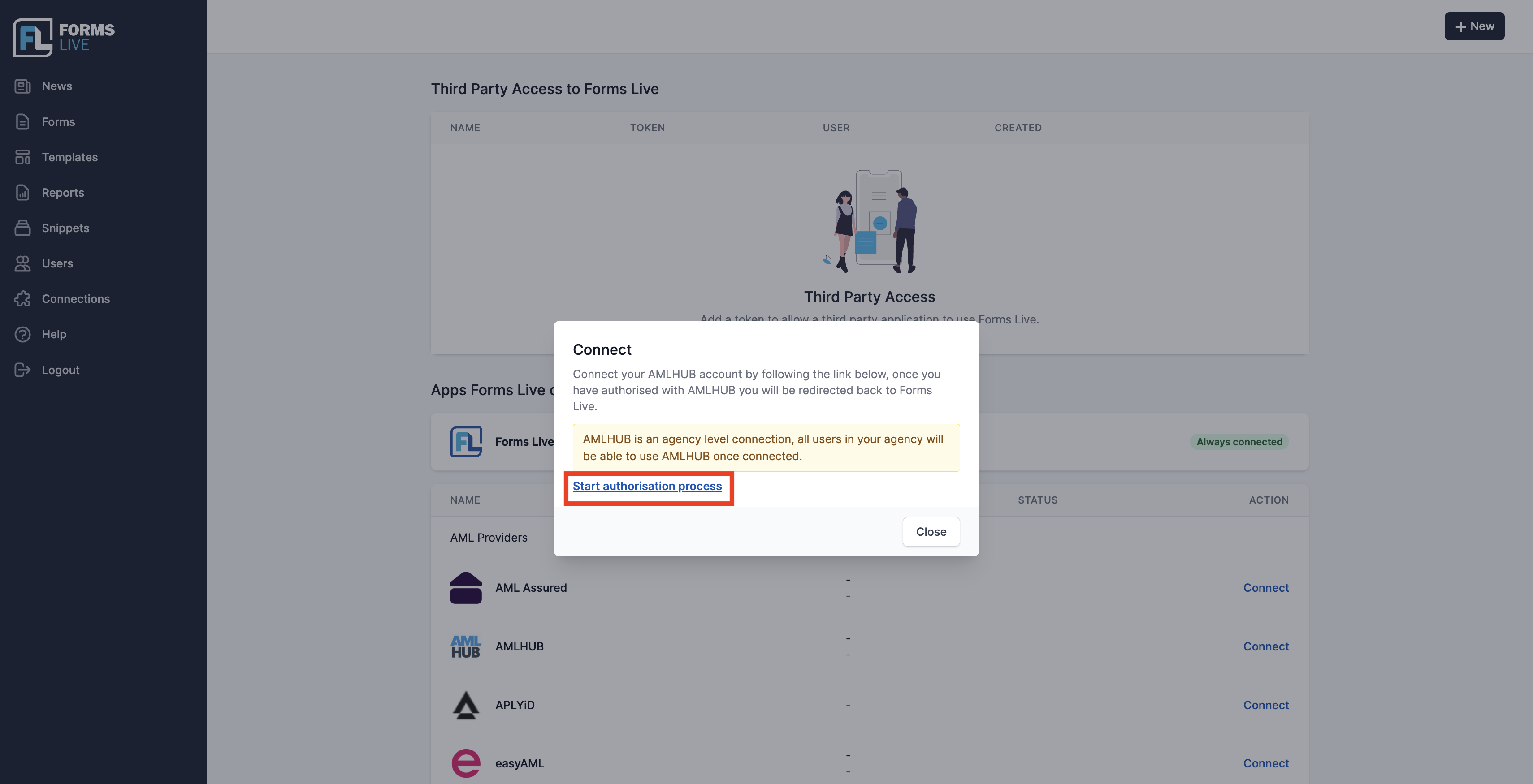 Forms Live App already installed