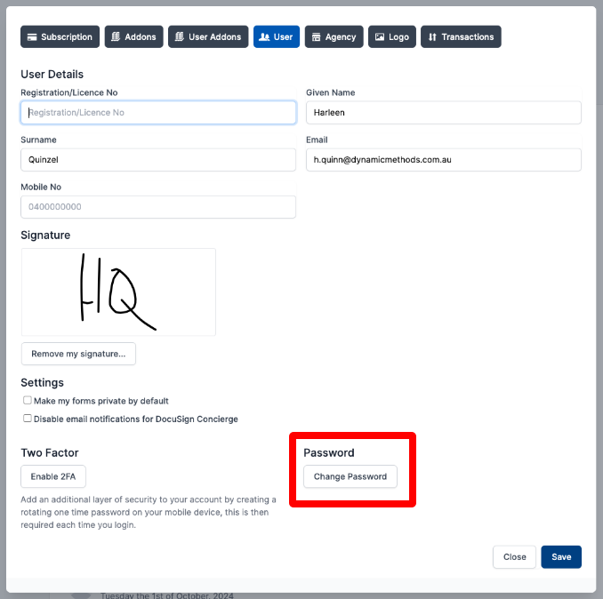 Changing Password logo