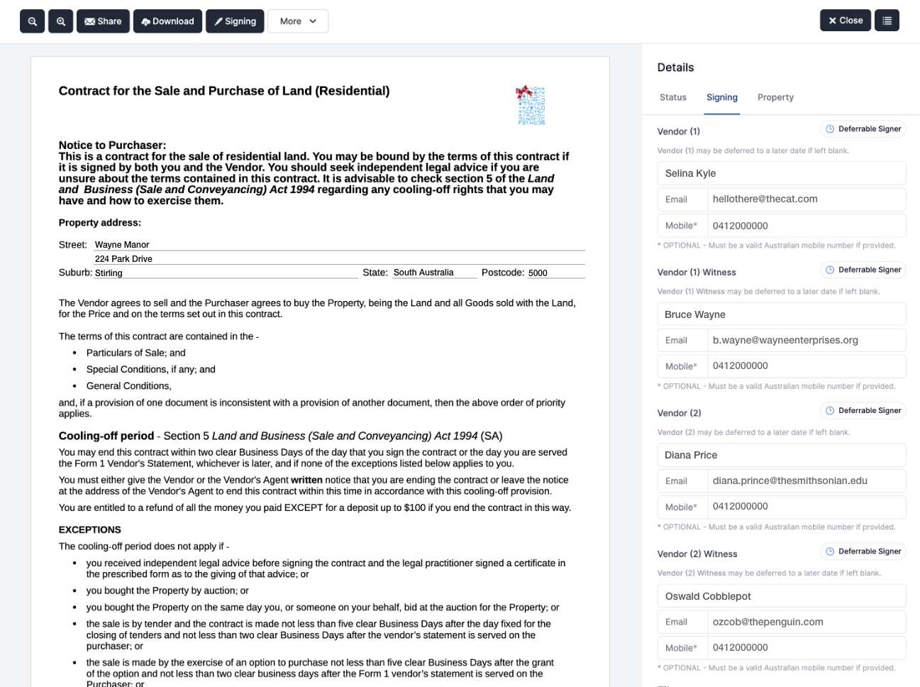 Forms Live Sign setup