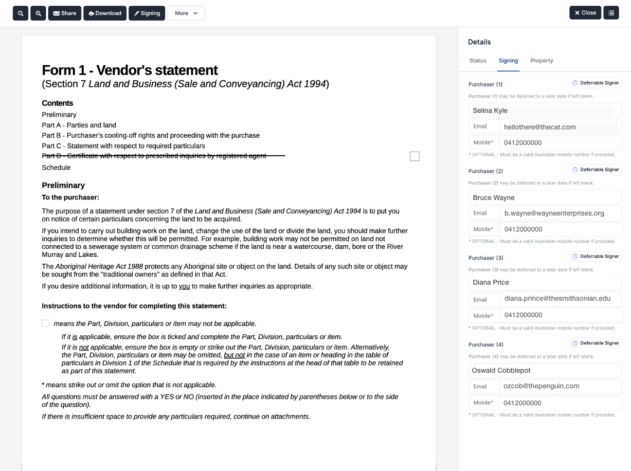 Forms Live Sign setup