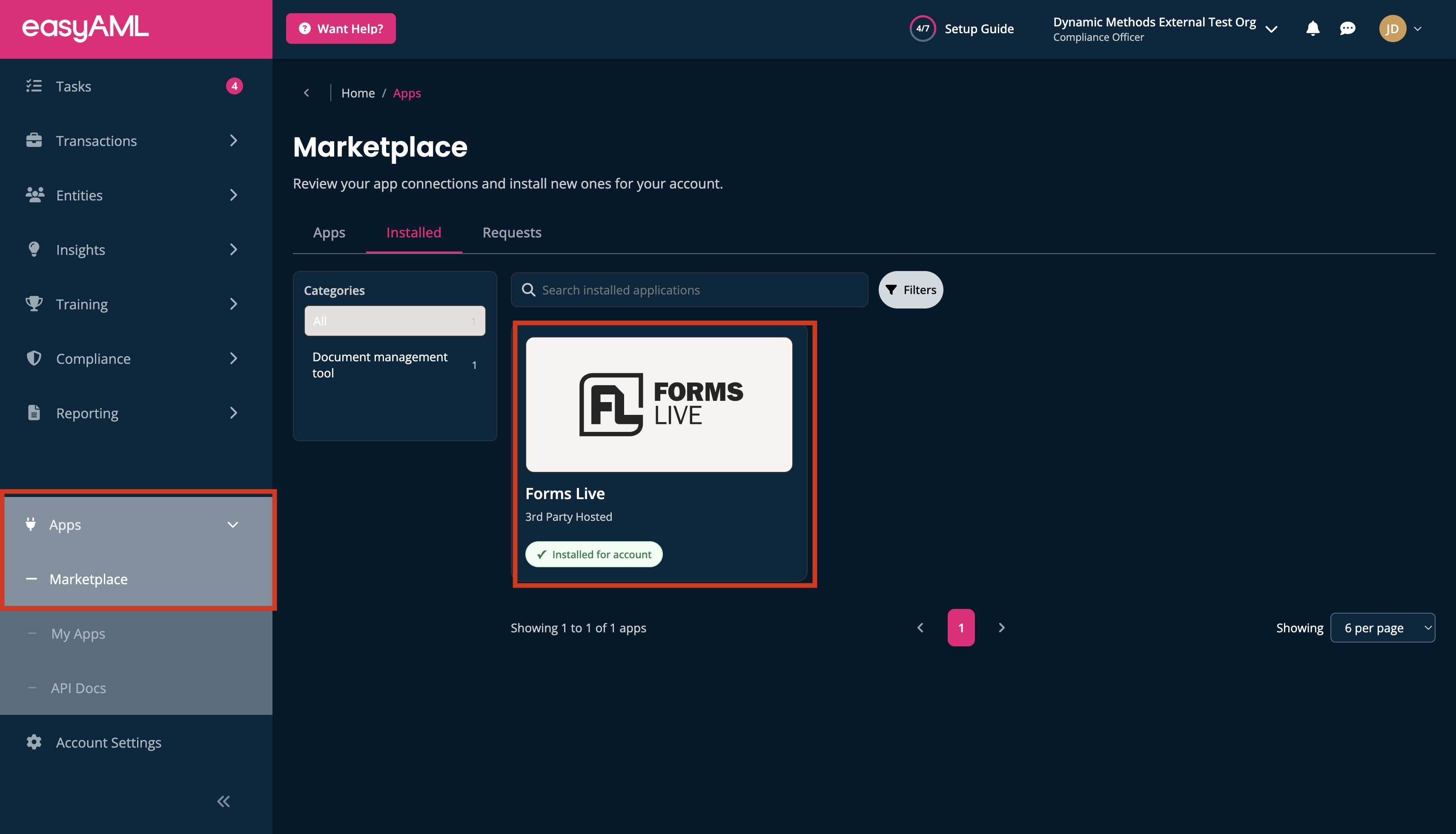 Forms Live App already installed