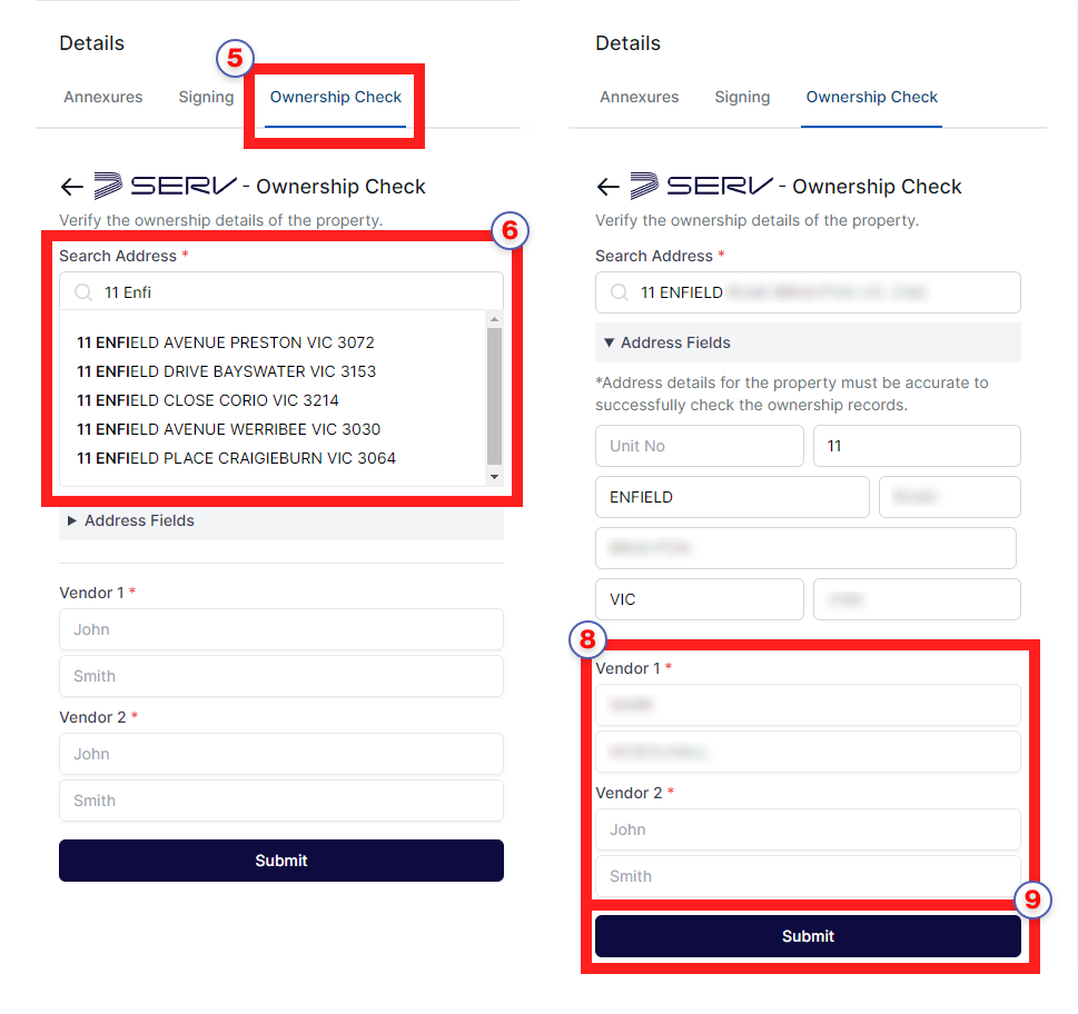 verifying ownership details