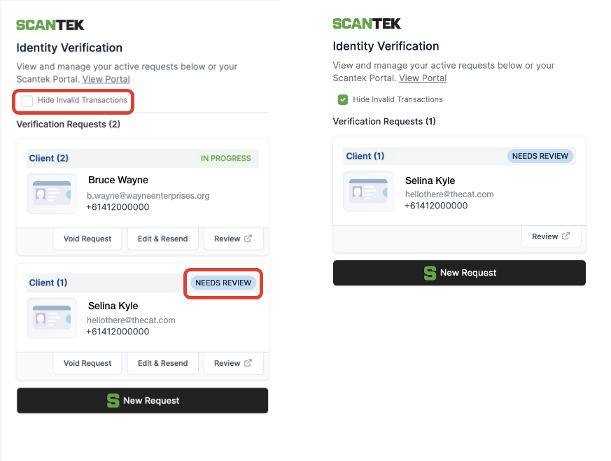 Scantek valid transactions process - stage 1