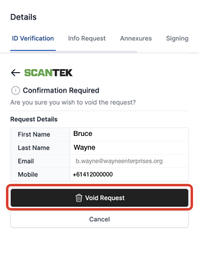 Scantek void process - stage 2