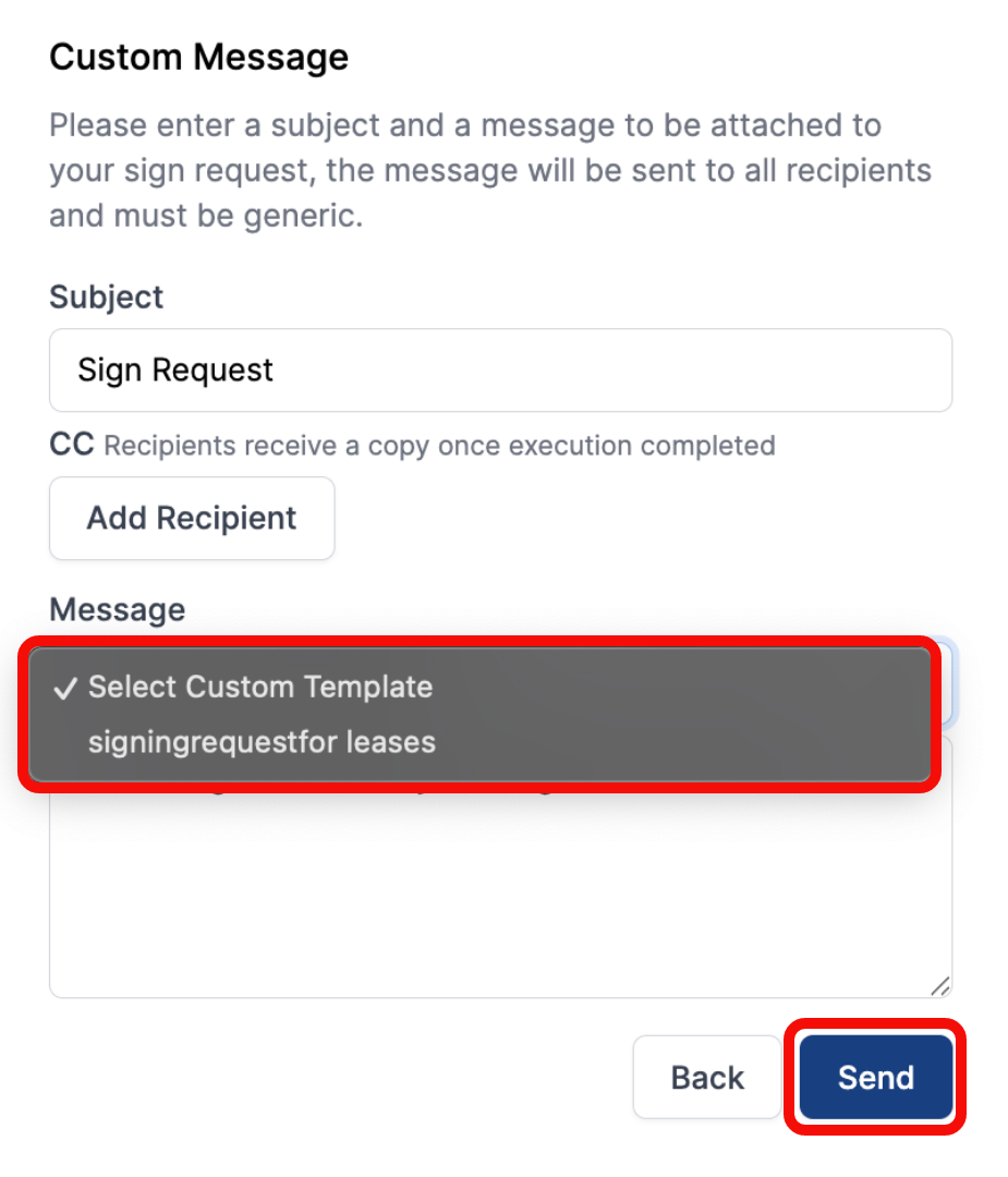 Add Snippet to Signing Message